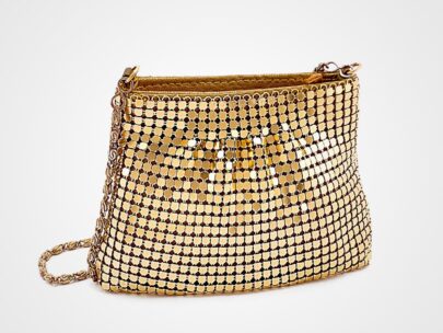 Bright Gold Purse With Chain